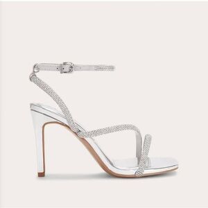 CARVELA Paparazzi Silver Sandals,Ankle Strap,With Jewels Size 9
